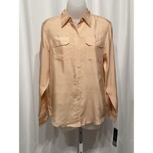 Vintage Pale Pink Ralph Lauren Silk Button Up Blouse 6P NWT